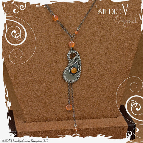 Serenity Paisley Carnelian Necklace